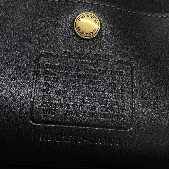 Auth COACH - CAM00 Black Leather Tote Bag - Picture 12 of 15